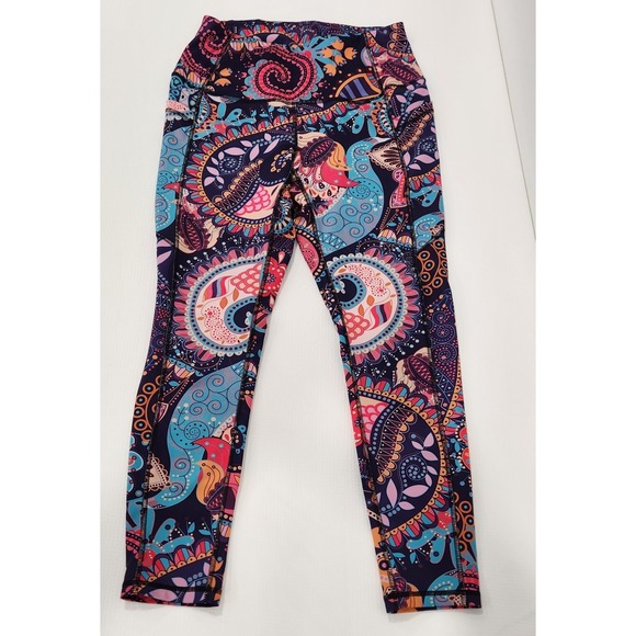 DOP DOVPOD Leggings M High Waist  Colorful Paisley/Mandala Print Fitness Yoga - Picture 2 of 9